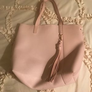 Vegan leather pink tote