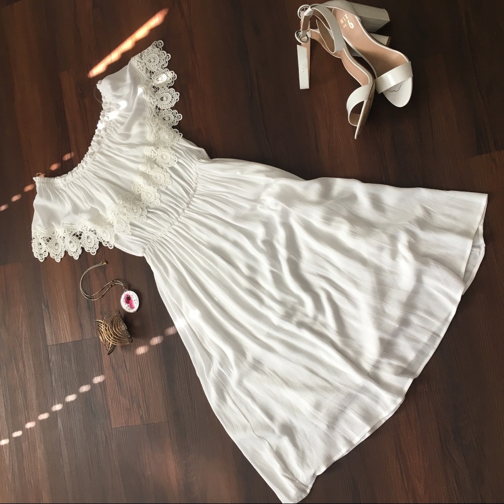 Spring White Midi Dress - Picture 4 of 8