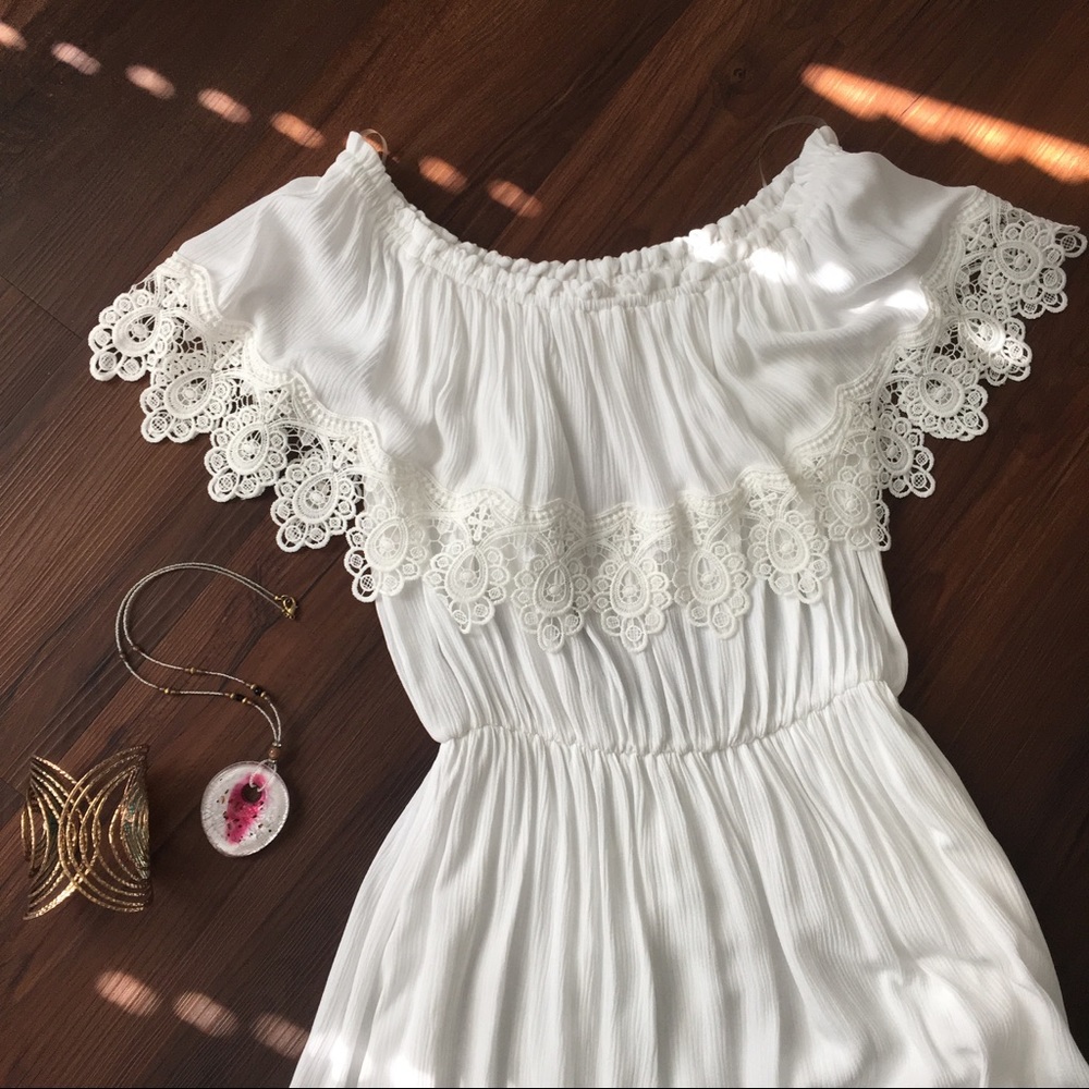 Spring White Midi Dress - Picture 5 of 8