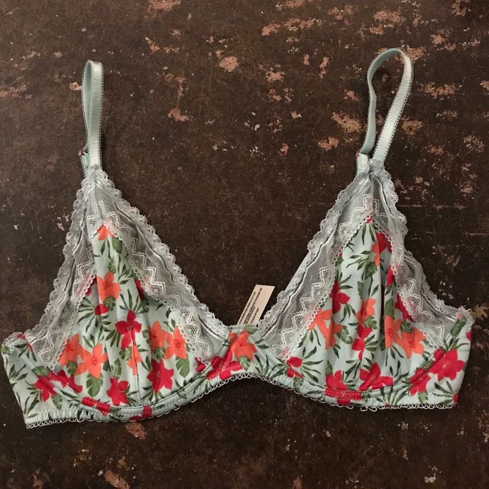 Free People Unlined Floral Bra