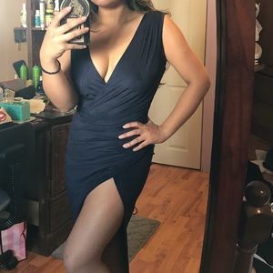 Navy wrap dress