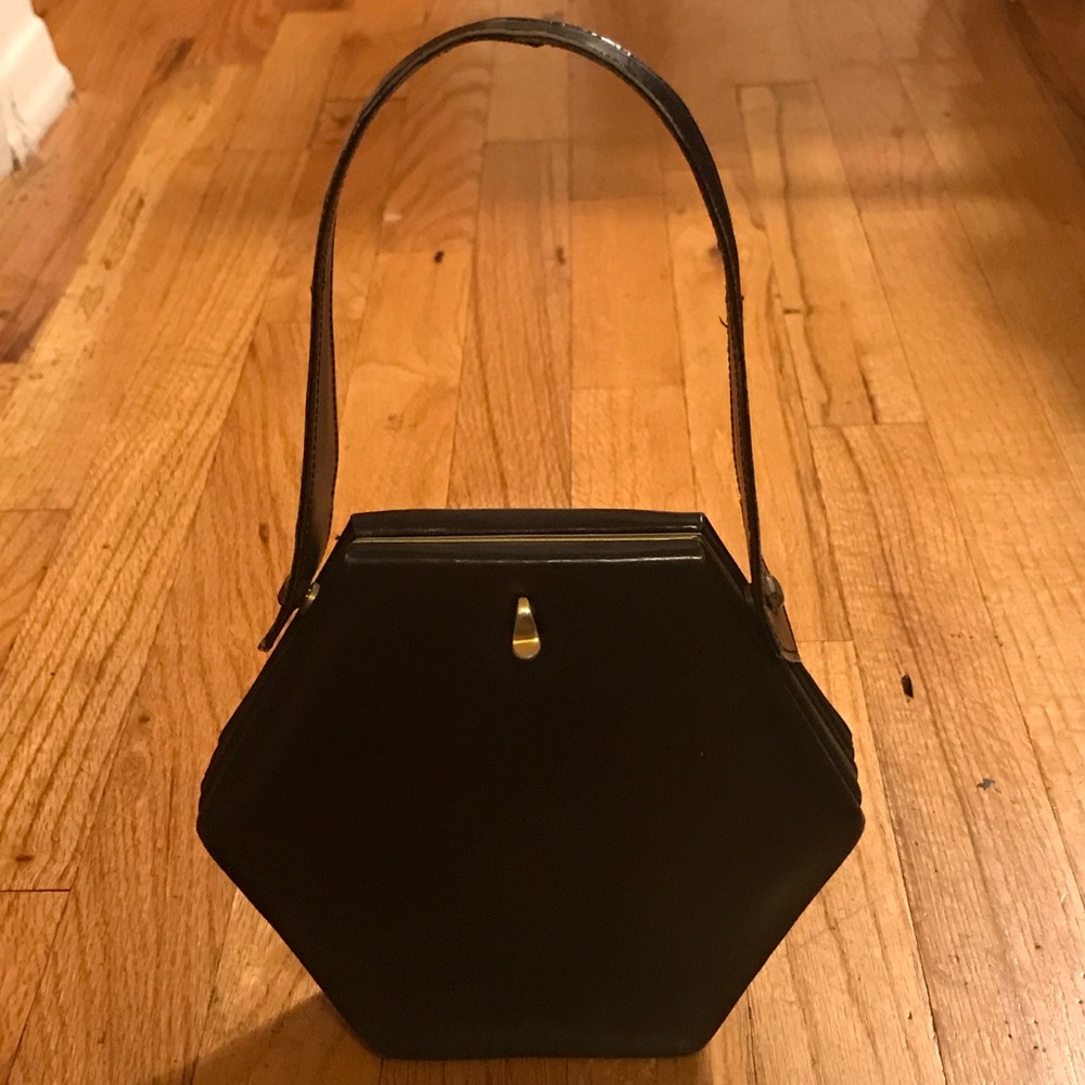 🎉Host Pick🎉Vintage 50s Black Leather Purse