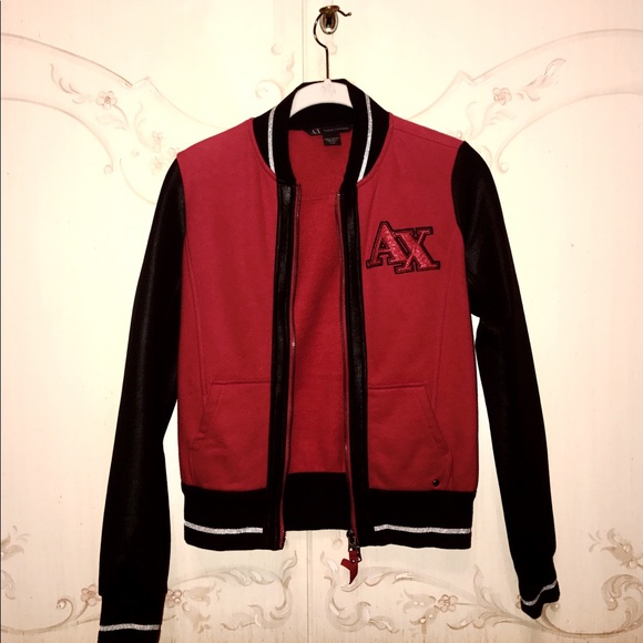 A/X Armani Exchange Jackets & Blazers - Armani Exchange Varsity Jacket w/ Leather Sleeves