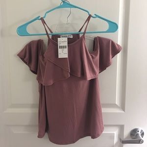 Mauve Ruffle Off Shoulder Top FASHION NOVA