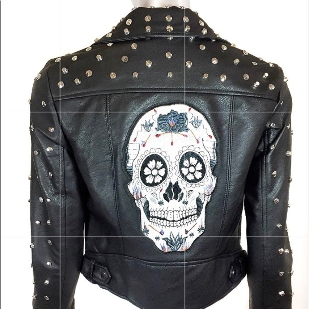 ZARA Faux leather jacket with metallic details