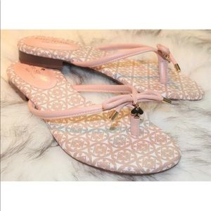 Kate Spade Mistic Leather Bow Thong Pale Pink