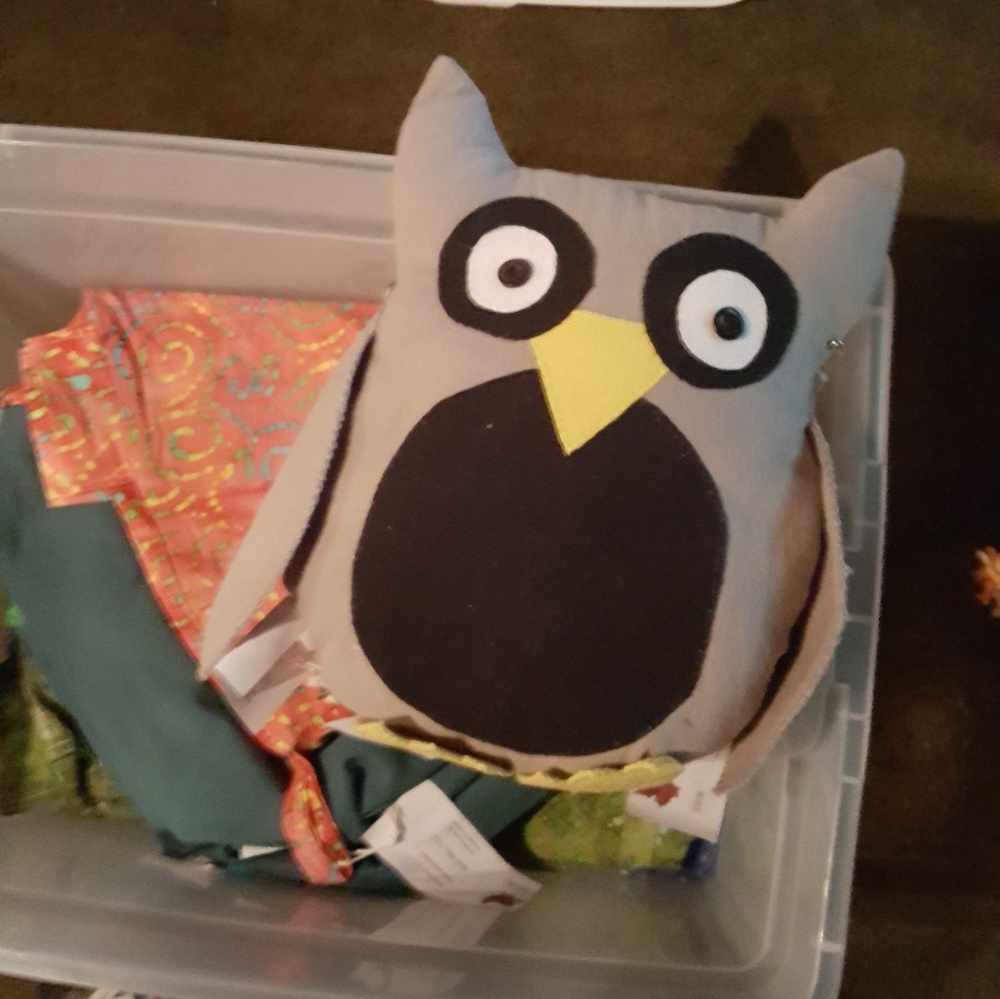 Hand made owl pillow