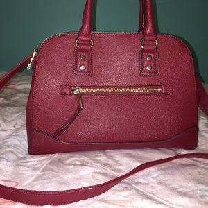 ALDO Burgundy Satchel w. removable crossbody strap