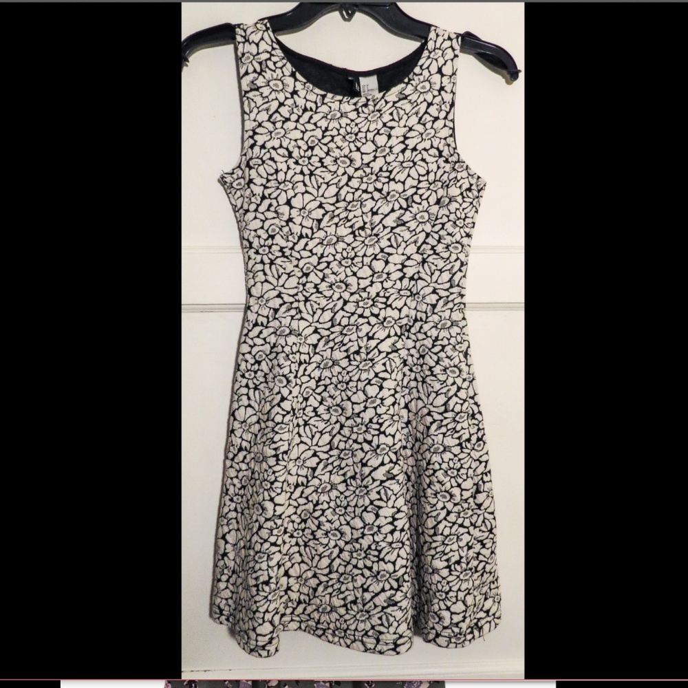H&M Black and White Floral Dress