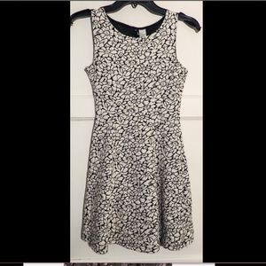 H&M Black and White Floral Dress
