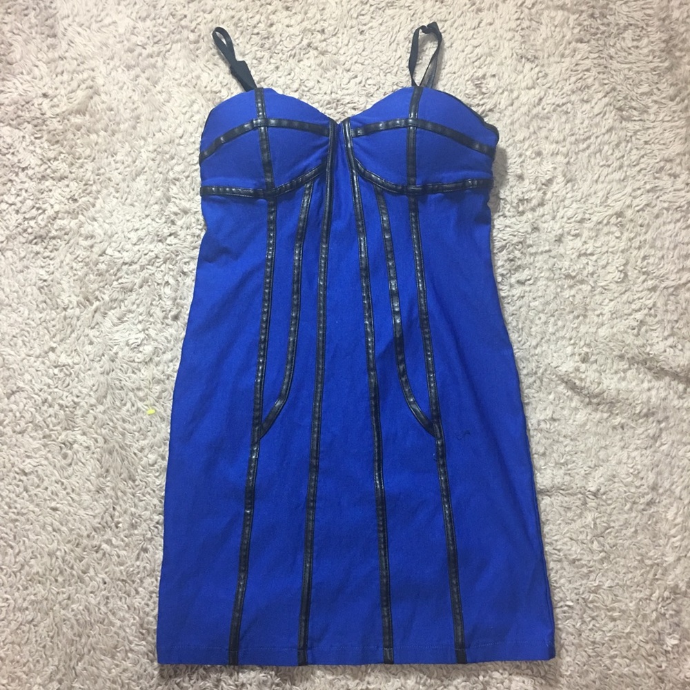 Bondage dress! Bright blue Medium.