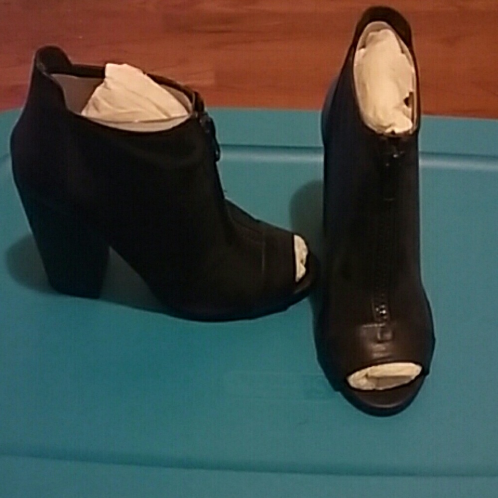 Black zipper booties