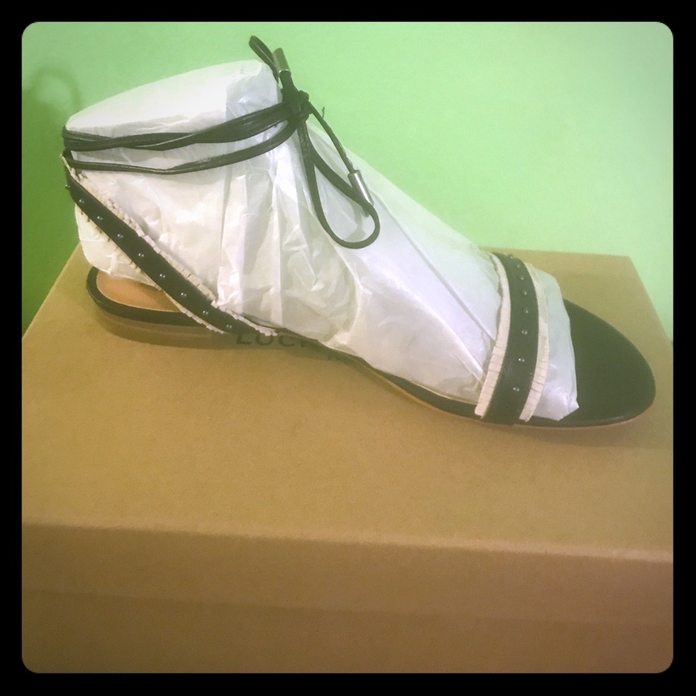 Lucky Brand black lace up sandals