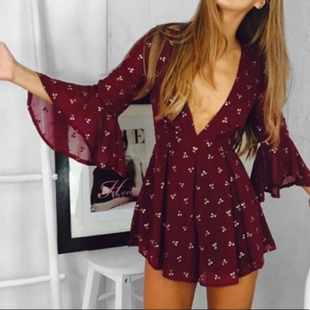 Cherry Red Romper 🍒