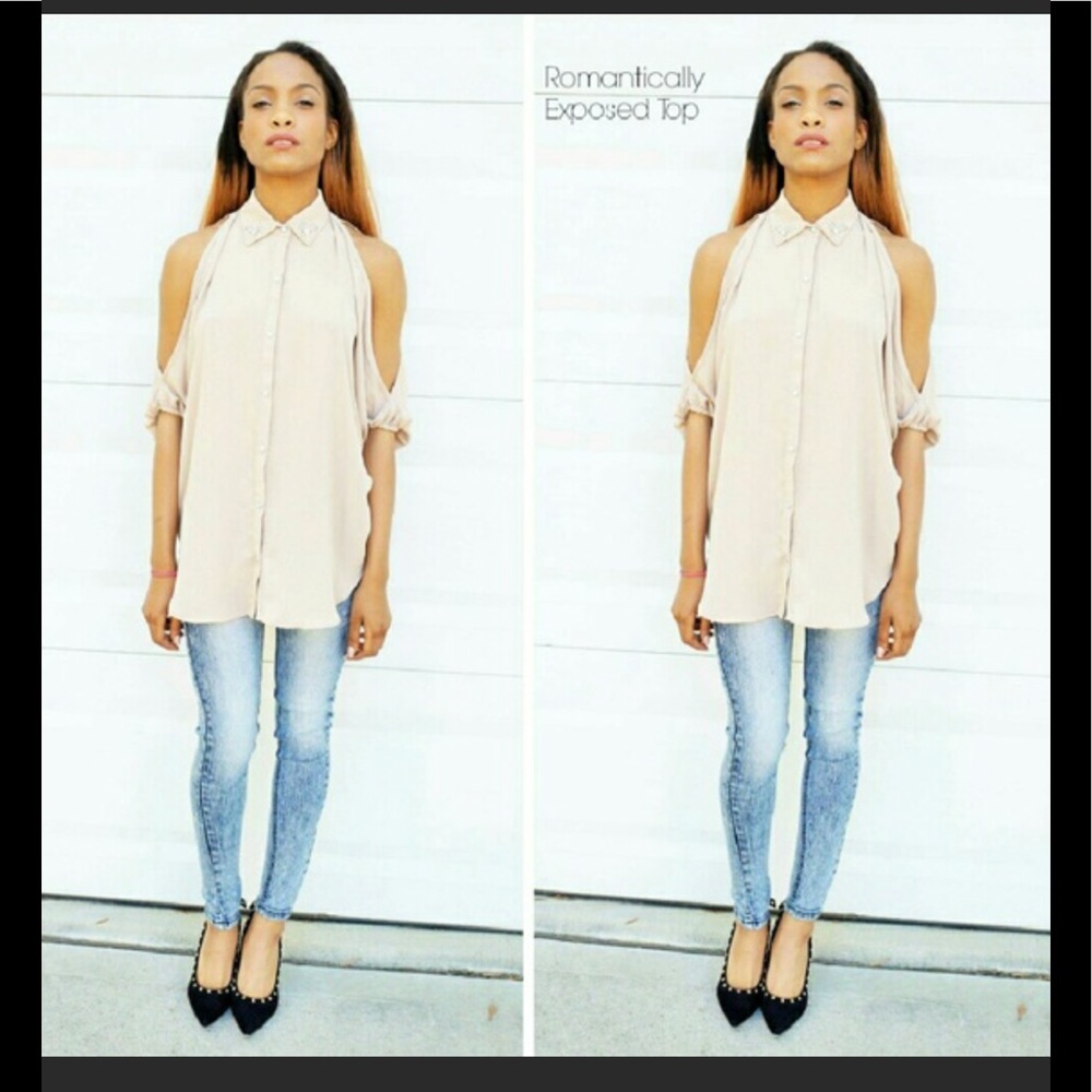 Beautiful Cold Shoulder Blouse!