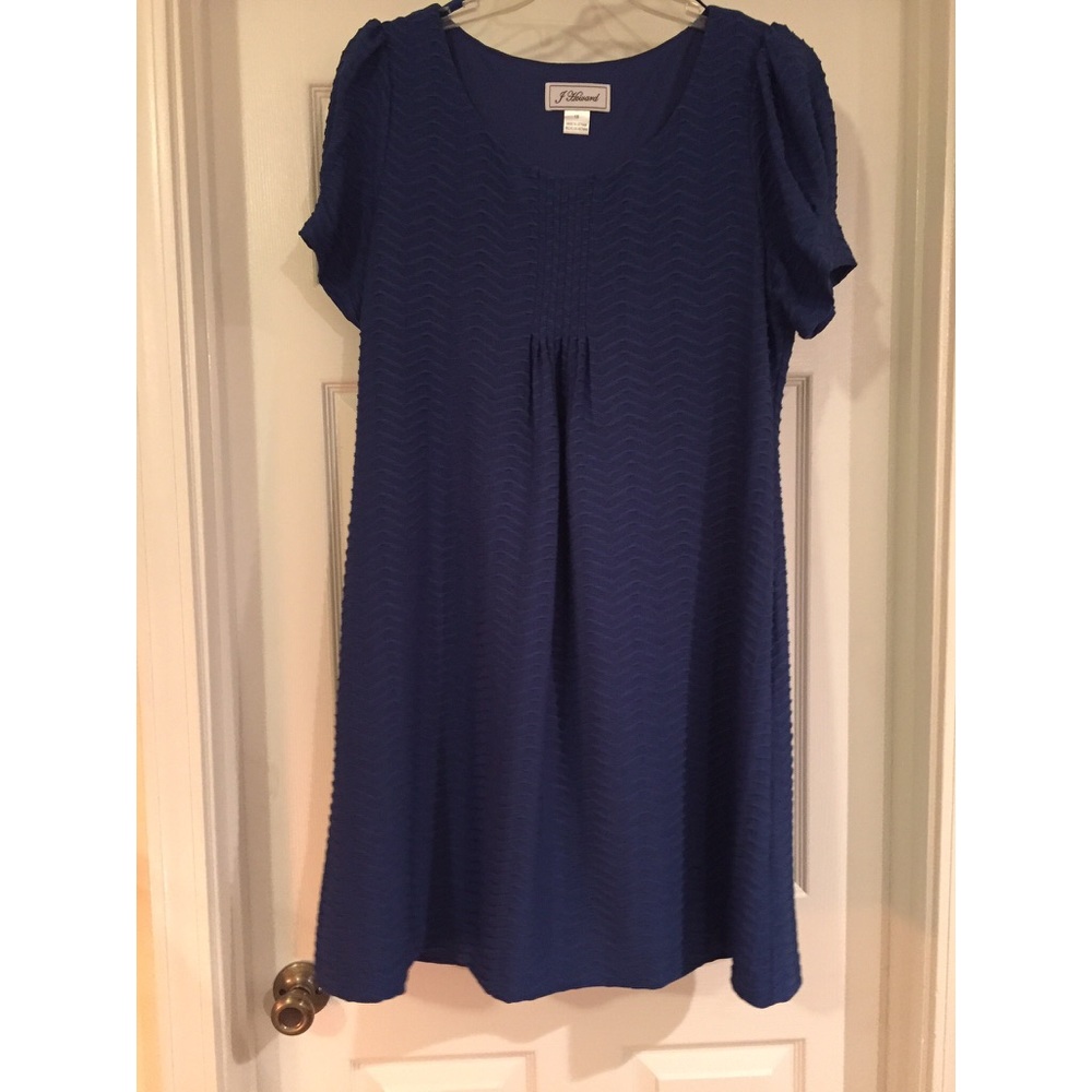 J. Howard Blue Knee Length Dress with cap sleeves