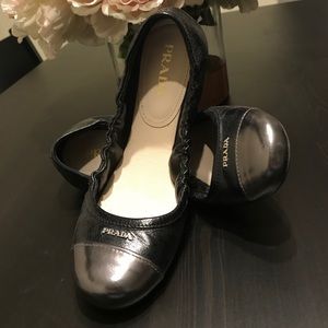 PRADA leather flats