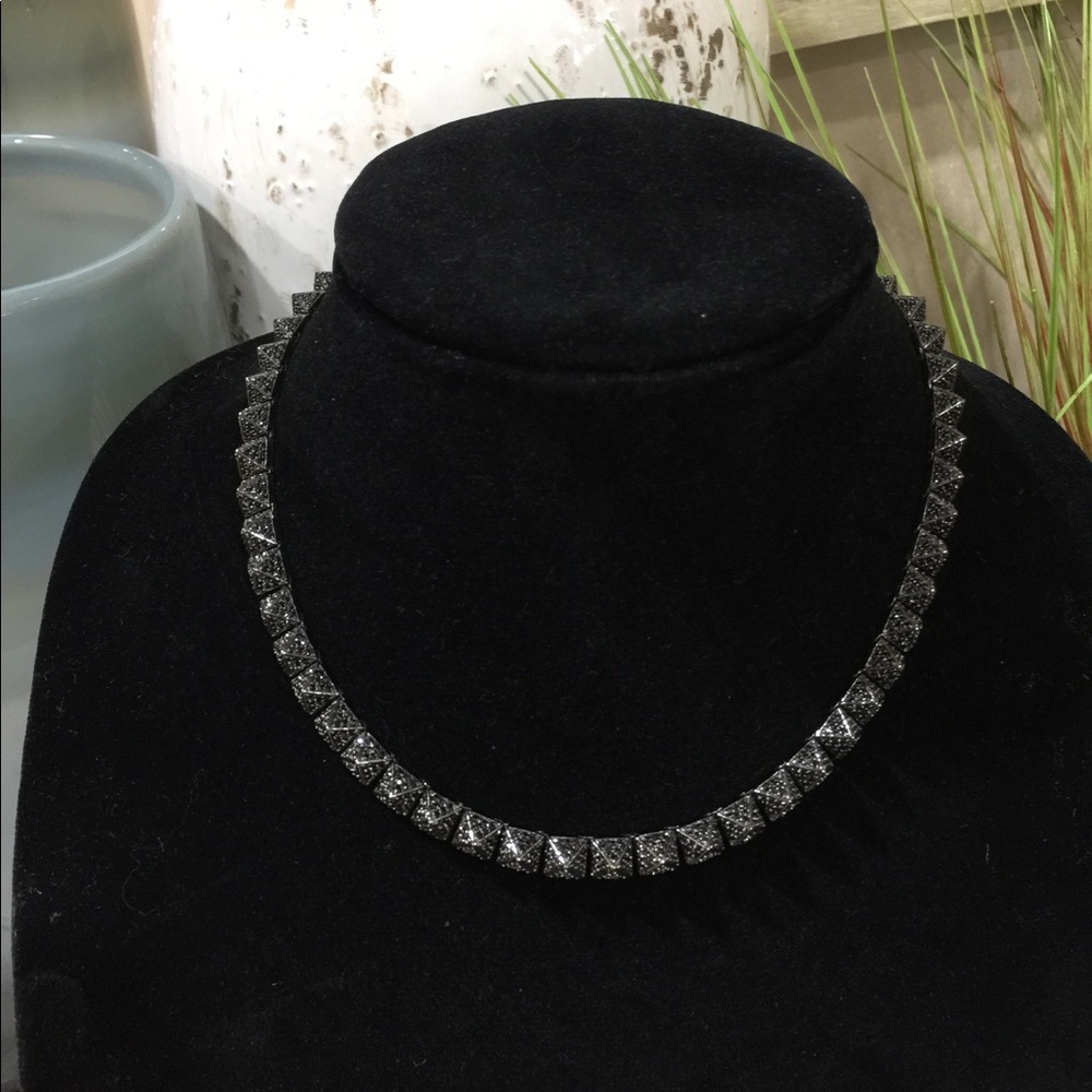 Eddie Borgo Black Pave Diamond Pyramid Necklace