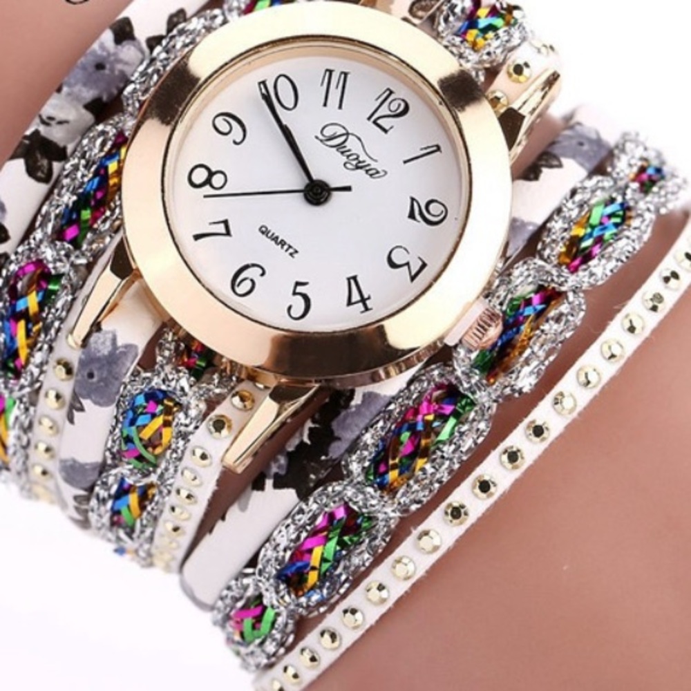 Leather Bracelet Band Multilayer Watch