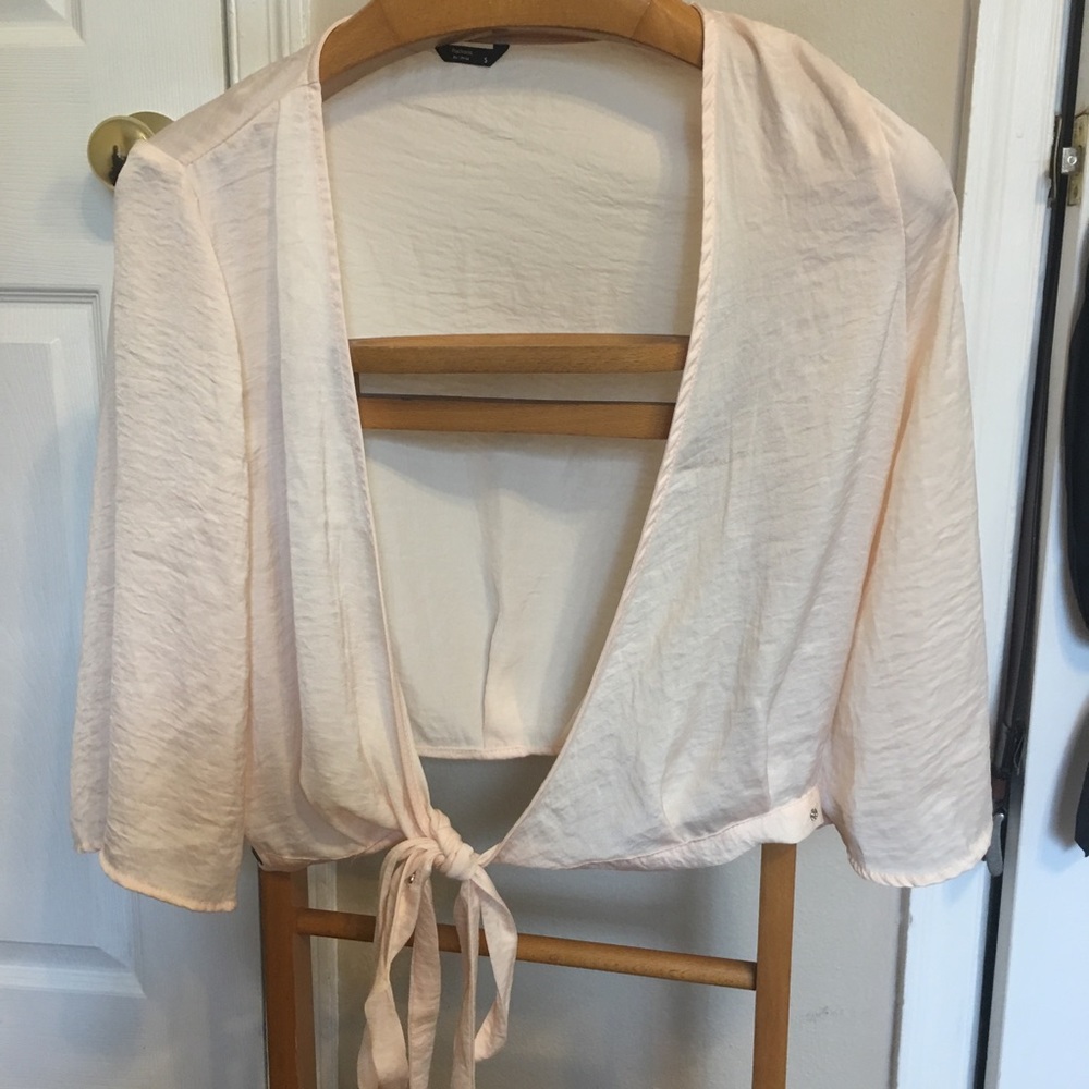 Light pink, silky Factorie cover up jacket