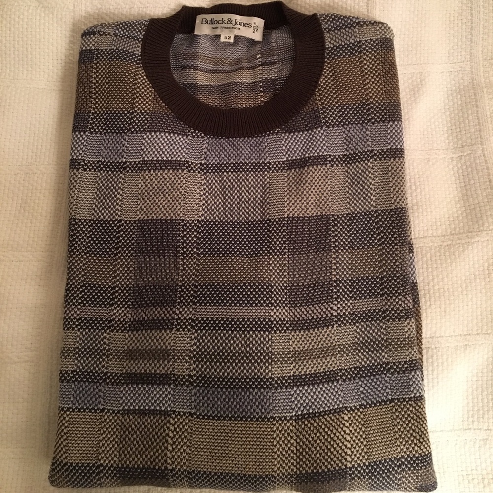 Bullock & Jones plaid crewmen sweater L
