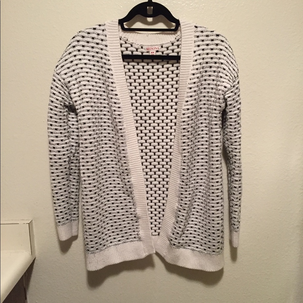 Thick-Knit Open Front Patterned Cardigan