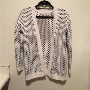 Thick-Knit Open Front Patterned Cardigan