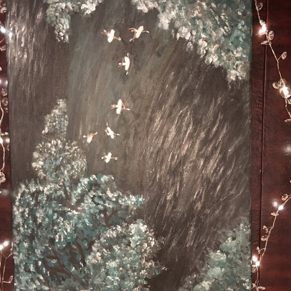 Ballerinas of the night acrylic painting