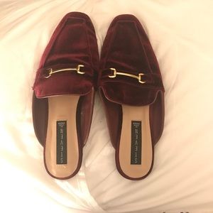 Burgundy Velvet Steven Loafers