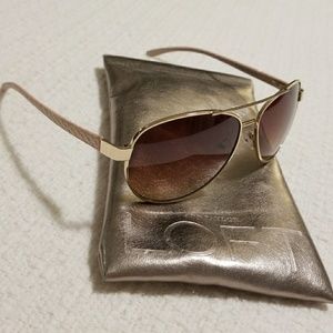 LOFT aviator sunglasses gold with pink trim
