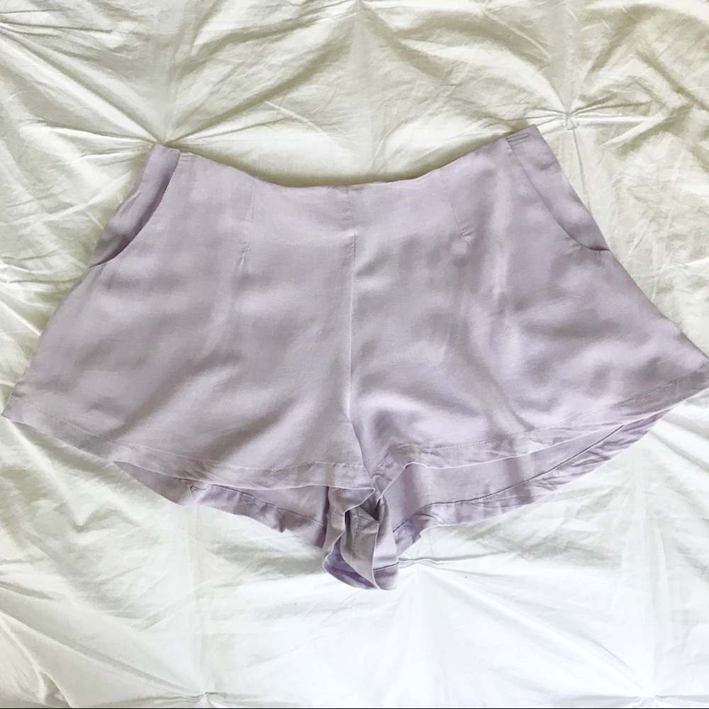 NWOT Flirty Lavender Purple Ruffle Shorts