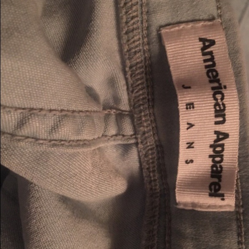 High waisted light blue jeans.