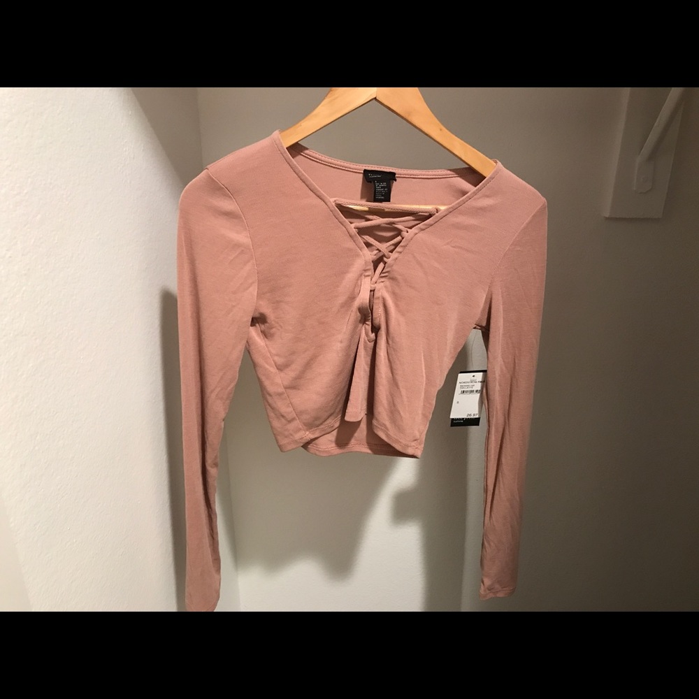 Blush tie shirt