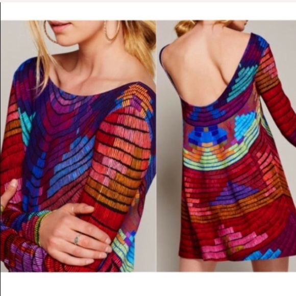 🎉HP🎉 Red Radial Swing DRESS Print Stretch NEW!! - Picture 3 of 6