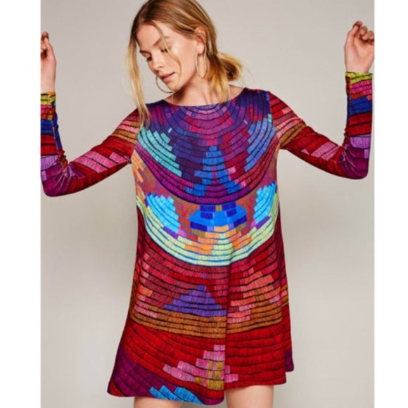 🎉HP🎉 Red Radial Swing DRESS Print Stretch NEW!! - Picture 4 of 6