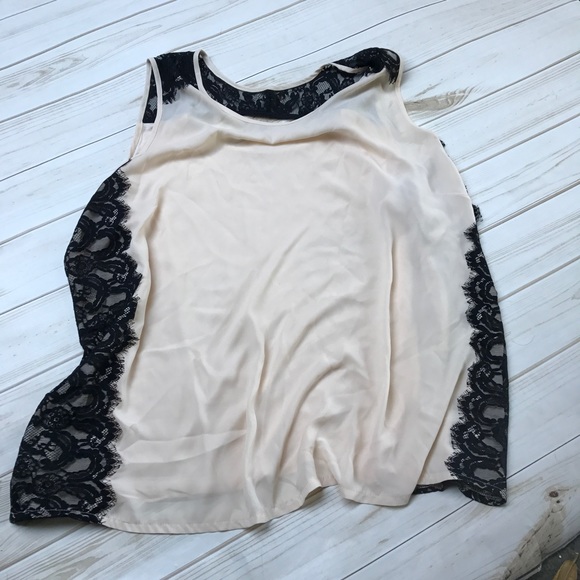 Lane Bryant Tops - 🛍 Lane Bryant Cream Top with Black Lace