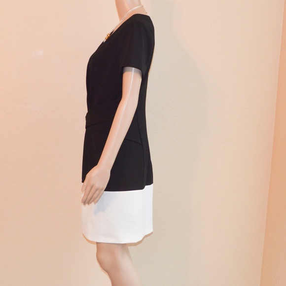 CYNTHIA STEFFE Black & White 'Nikki' Colorblock Fit & Flare Dress NWT Size 8 - Picture 4 of 7
