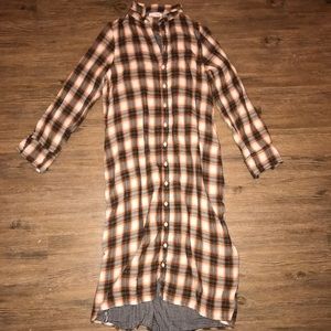 Free People orange plaid maxi dress