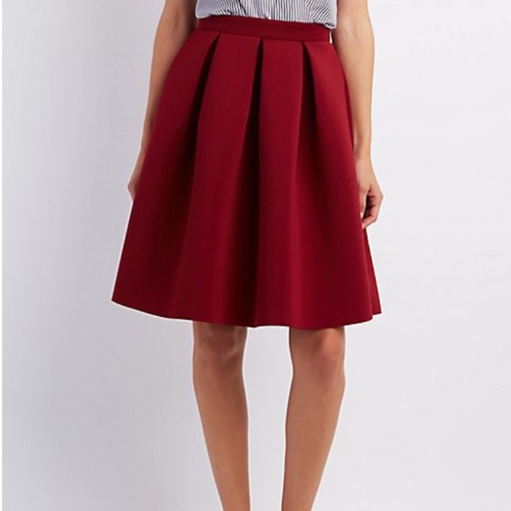 Charlotte Russe Wine Scuba Skirt