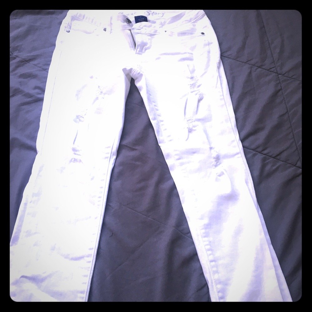 Cute white cut out jeans