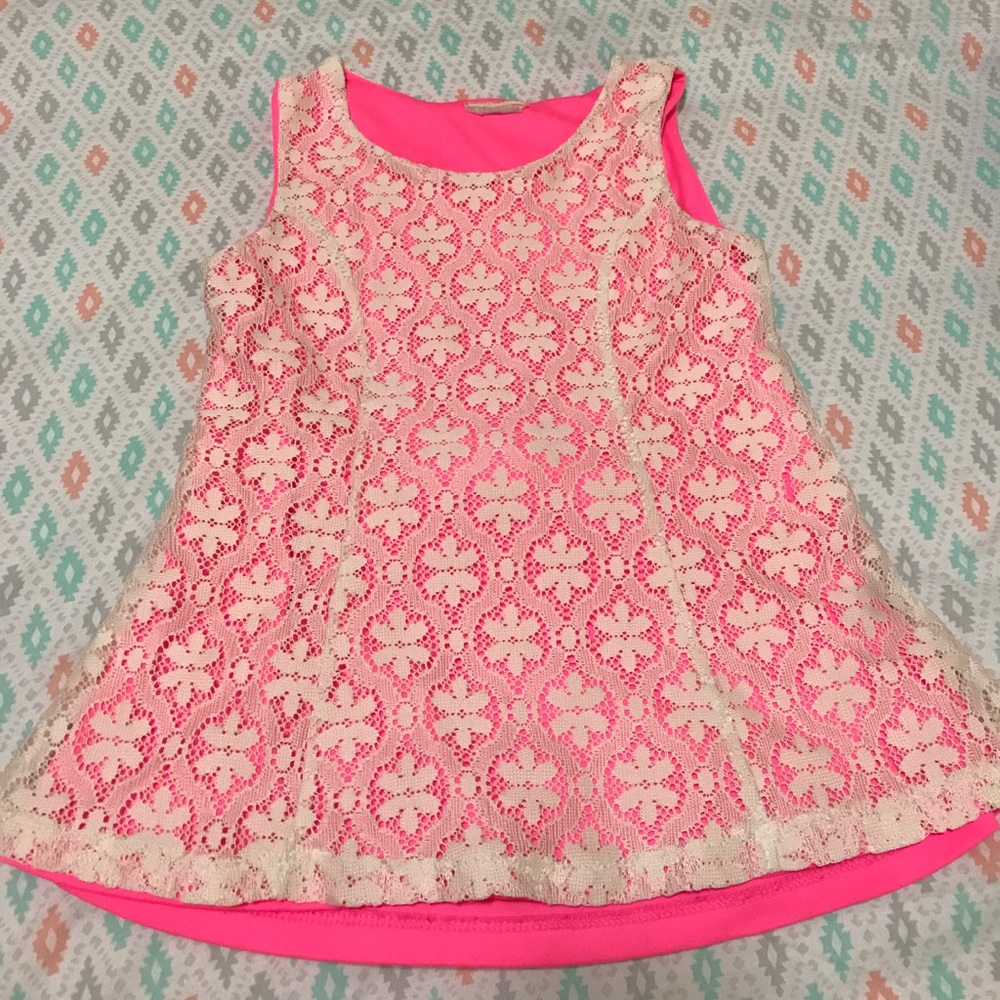Pink lace tank top