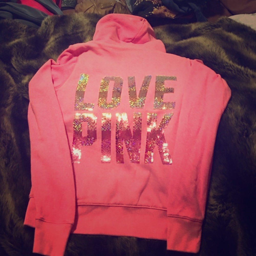 SOLD Rare VS Pink fur lined hoodie