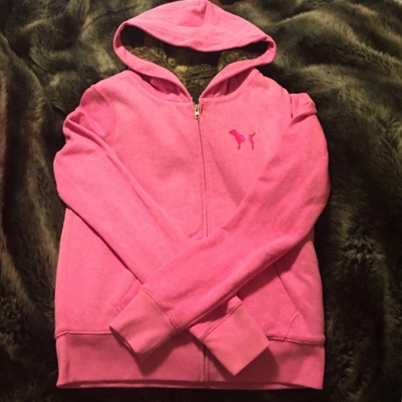 SOLD Rare VS Pink fur lined hoodie - Picture 4 of 4