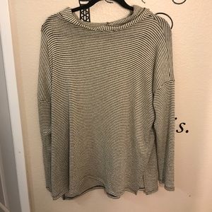 Plus size striped hoodie