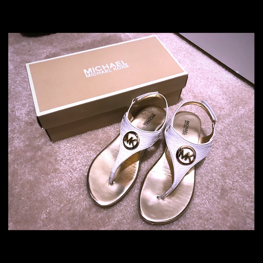 ••SOLD•• Michael Kors White and Gold Sandals!!