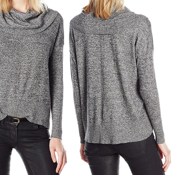 Marled Rib Trim Cowl Neck Sweater NWT - Picture 2 of 8