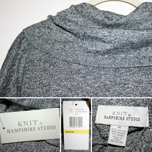 Marled Rib Trim Cowl Neck Sweater NWT - Picture 7 of 8