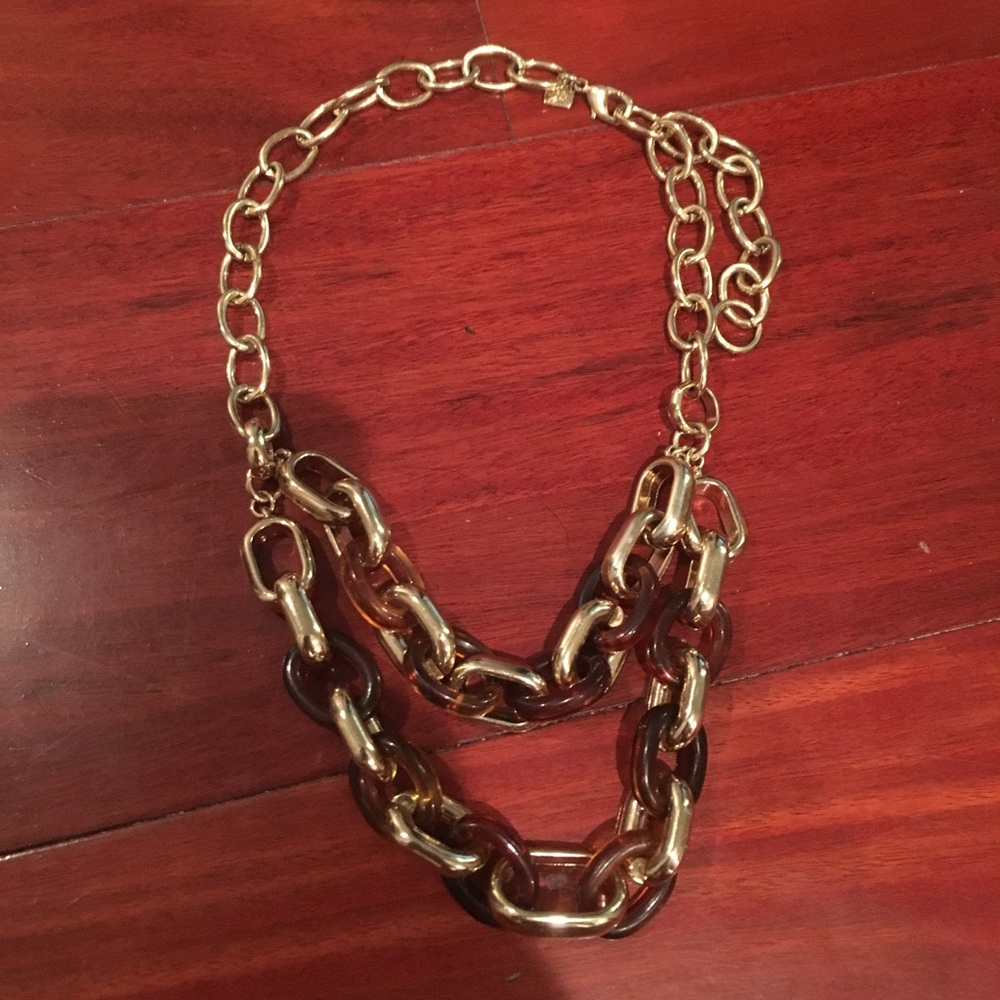 Banana Republic tortoise shell and gold necklace