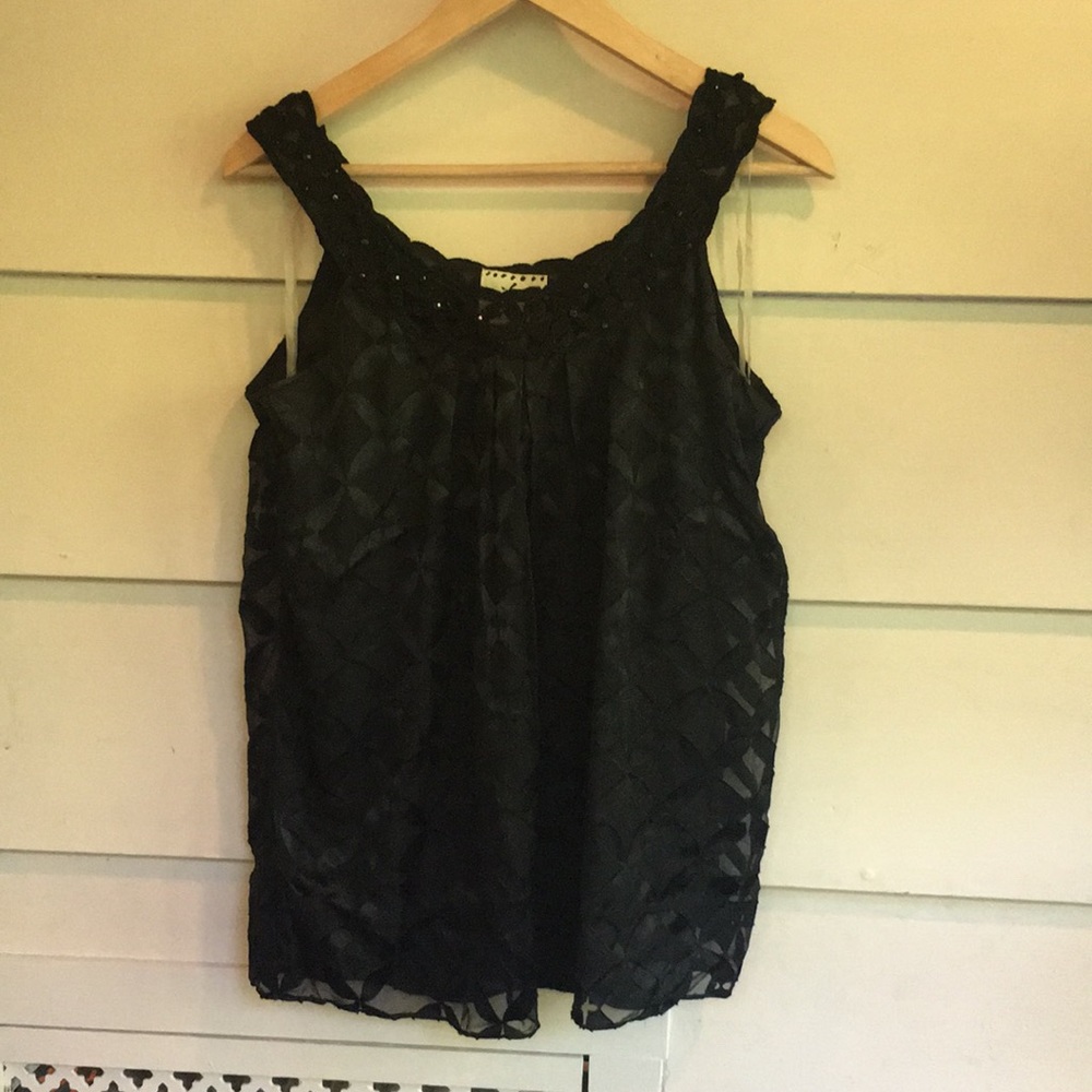 Black Top by ICE beautiful sparkly neckline