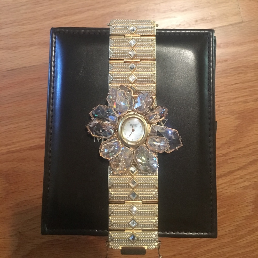 Badgley Mischka crystal statement watch